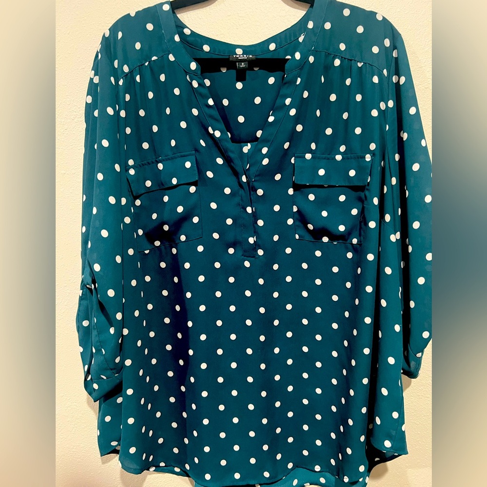 Torrid Harper 3/4 sleeve blouse